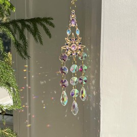 Small Prism Waterdrop Crystal Sun Catcher for Window Hanging Suncatcher Outdoor Suncatcher Glass Clear Patio Garden Decor Rainbow Maker Crystal Hanging Pendant