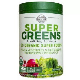 Country Farms Super Greens Organic Whole Food Supplement Natural Flavor 10.6oz