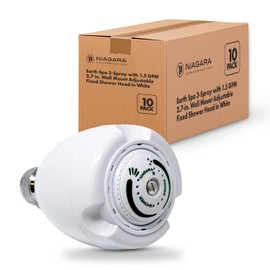 Niagara Conservation N2915N Earth Spa 3-Spray with 1.5 GPM 2.7-in. Wall Mount Adjustable Fixed Shower Head in White, 1-Pack | Bathroom Shower Head Sprayer with Pressure Compensation Technology