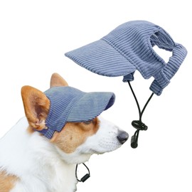 DWE Dog Baseball Cap, Summer Dog Sun Protection Hat Adjustable Pet Cat Dog Baseball Hat Visor Cap with Ear Holes for Puppy Small Medium Large Dogs (Blue, M)