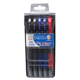 Estuche 5 Piezas Boligrafo Sarasa Tinta Gel Colores Surtidos Zebra México