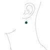 Simple Round Bead Dark Green Malachite Gemstone French Fish Hook