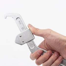 Hook Spanner, Super Tool, Adjustable Hook Spanner, Compatible Grooved Round Nut Diameter 1.4 - 4.1 inches (35 - 105 mm)