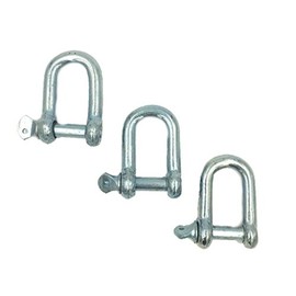 BRUFER GR-05 Galvanized Screw Pin Chain Anchor "D" Shackle (3/8" (10MM) - 3 Pack)