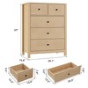GarveeHome Natural Oak 5 Drawer Dresser for Bedroom, Modern Tall