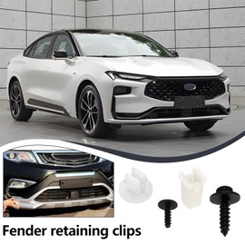 VGOL 10-Piece Front Bumper Mounting Clip Set Mudguard Replacement Screws and Washers Made of Plastic and Metal Compatible with Ford MK6 2002-2008 Fiesta ST150 Zetec S