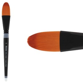 Creative Mark Best Golden Taklon Hair Brush - Watercolour Brush for Acrylic, Watercolor, Water Soluble Oil and Any Wet Colour - Oval Wash - 1"