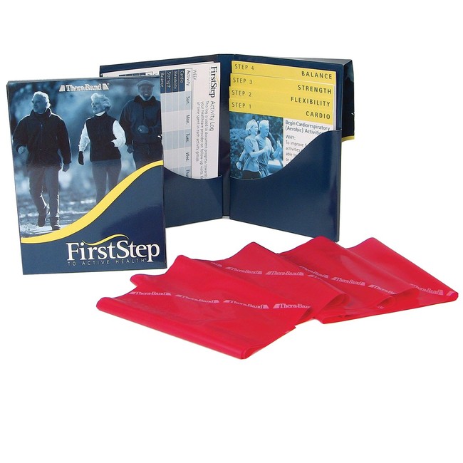 TheraBand First Step to Active Health Kit, Customizable Exercise Program For Older Adults, Improved Balance and Fall Prevention, Starter Kit with a Light Resistance Band and Complete Activity Regimen