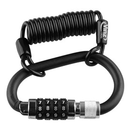 VINZ Shasta Helmet Lock, Pram Lock, Snowboard Lock & Ski Lock, 150 cm Extra Long Combination Lock, 4 mm Thick Cable Lock