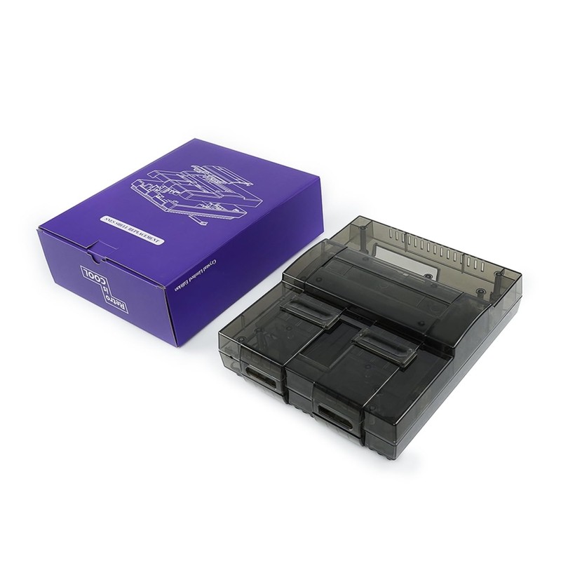 BITFUNX SNES Replacement Shell - Transparent Case Protective Housing for