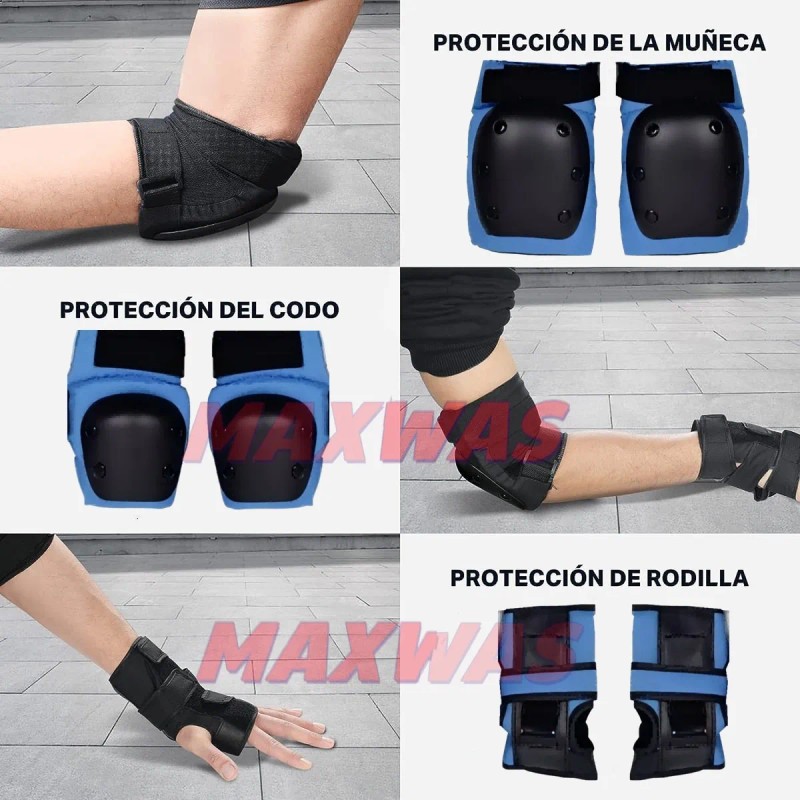 Coderas Rodilleras Protección Patinaje Niño Ajustable,kit 7