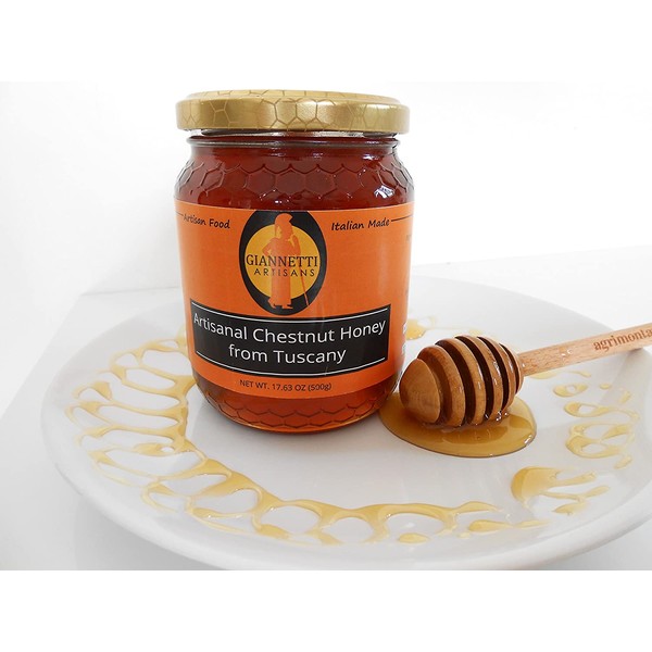 Giannetti Artisans Unpasteurized Chestnut Honey from Tuscany, Italy - Artisan Produced (17.63 oz - 500g) - 2020 Batch