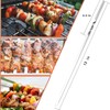 Fenteer 50Pcs Barbecue Skewers Stainless Steel Kebob Sticks with Wooden