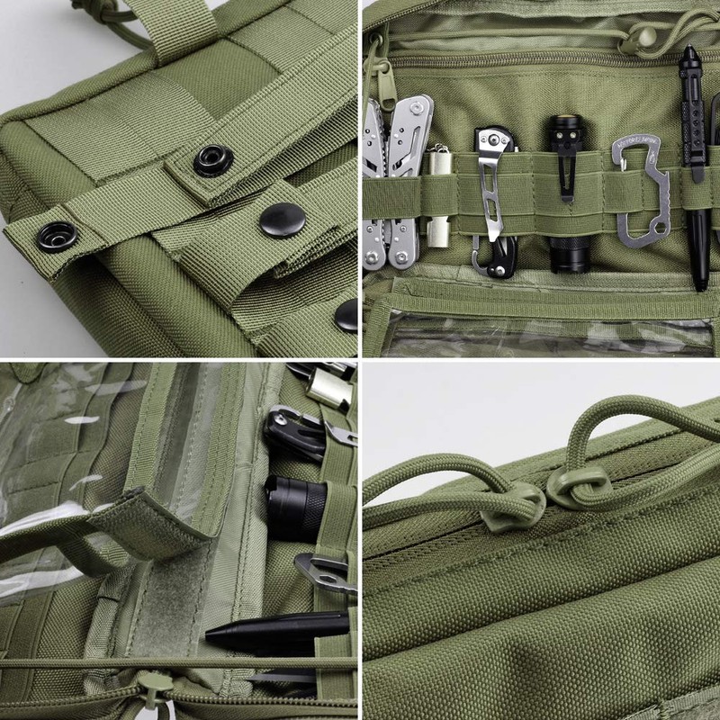 WYNEX Tactical Molle Admin Pouch, Upgrade Material Semi-Hidden Zipper &