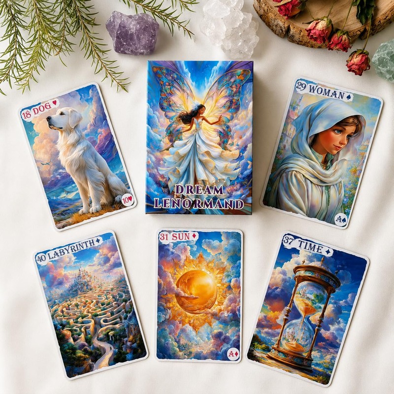 pailing Dreamy Lenormand Deck for Beginners, 42-Card Expanded Fortune Telling
