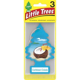 LITTLE TREES Car Air Freshener | Hanging Paper Tree for Home or Car | Caribbean Colada | 3 Pack
