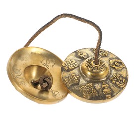 Levemolo Crash Cymbals Tibetan Bells for Yoga Meditation Durable Percussion Instrument with Rich Sound Unique Design Cymbal Bell for Adults Mindfulness Accessory and