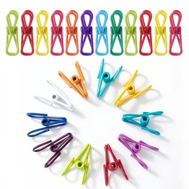30 Pcs Chip Clips - 2 Inch Random Multi-Colored Waterproof Metal Clothes Pins for Bag, Food, Chips, Paper