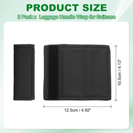 YELARXI Leather Luggage Handle Wraps, Identifiers Tags Markers Suitcase Handle Wraps for Bag Car Travel Accessories(2 Pack, Black)