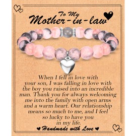 FIEEFX Mothers Day Gifts for Mother in Law, Christmas Valentines Day Easter Birthday Gifts Stocking Easter Basket Stuffers Beaded Bracelet Jewelry Gifts for Mother-in-Law from Daughter in Law