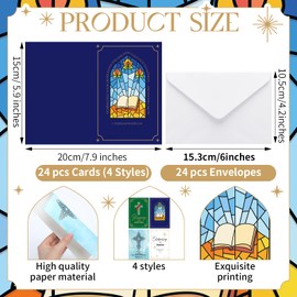 Motiskyy 24 Pack Christian Ordination Card Ordination Greetings Card Priest Ordination Card New Job Greeting Card Celebrating Your Ordination gifts