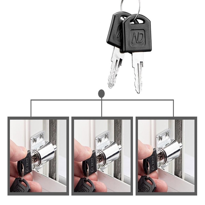 Window Locks with Key, Aluminum Alloy Window Door Frame Security