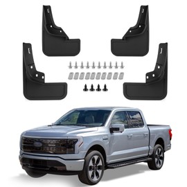 PSLER Fit for F150 Lightning 2021 2022 2023 2024 2025 Mud Flaps Set of 4PCS Mud Guard Kit Splash Guards Mudguards with Hardware Kits Front and Rear for F150 Lightning 2021-2024 2025 Accessories
