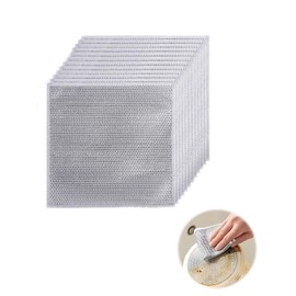 LYHMHAMY Metal Wire Dish Towels (Set of 12) Kitchen Wire Dish Towels, Multi-functional, Wire Dish Towels, Durable, Scratch-free, Oil Removal, Multi-Purpose, Reusable, Easy to Use, Home (Double Layer)