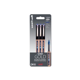On Point ‘Stay Gold’ Eye Broad Rollerball Handwriting Pens 3 Pack in Blue Ink