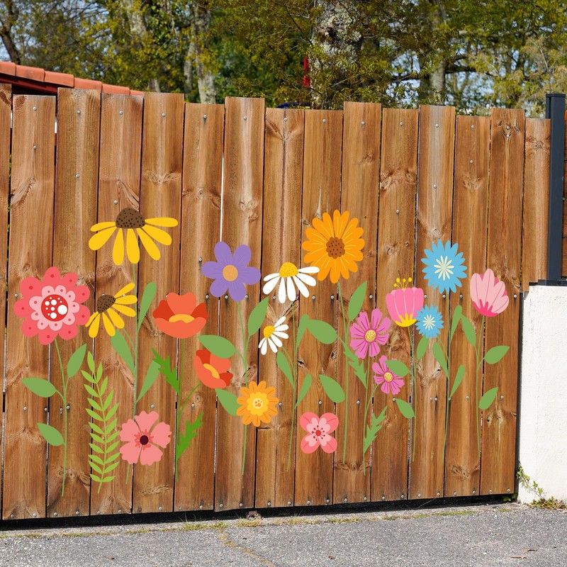 JarThenaAMCS 12Pcs Large Spring Wildflower Stencils Reusable Floral Plastic Drawing