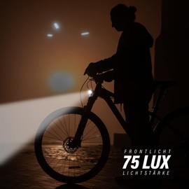 LED Bicycle Headlight 75 Lux – for E-Bike (6-48 V) – Bicycle Light with Z Reflector, Bicycle Light – StVZO Approved