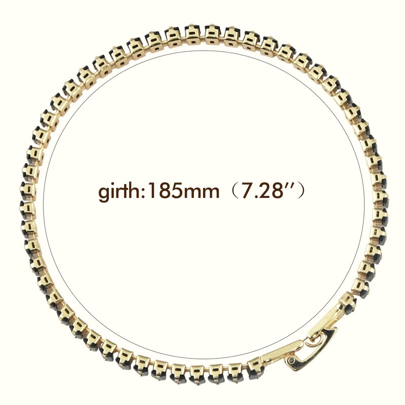 JASKFG Cubic zirconia diamond bracelet (gold and black)