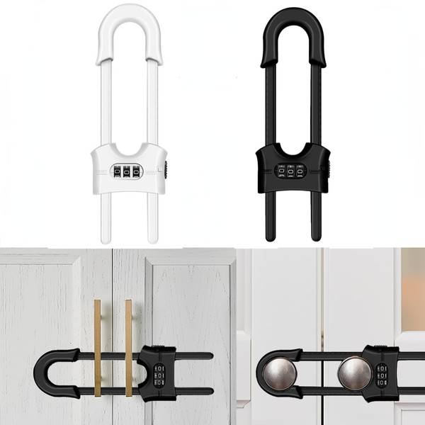 Cabinet Locks, Child Safety Sliding Door Lock, U Shape Adjustable