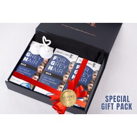 BOOS LABS For Grey Hair for Men Against Grey Hair Gift Package, Healthy Alternative to Hair Dye, Hair Root Touch Up, Enzymatic Hair Product