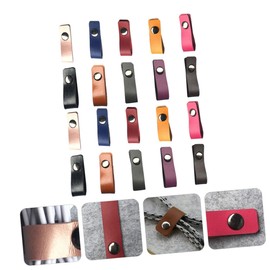 DOITOOL Cable Storage Organizer Cord Keeper 20pcs Assorted Leather Straps Earphone Holders