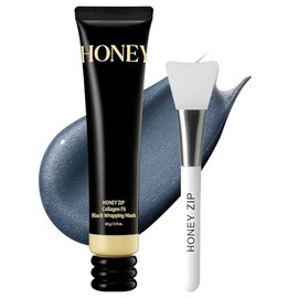 HONEY ZIP Mascarilla Coreana De Colágeno Envolvente, Mascarilla Peel-Off Con Miel Y Carbón Vegetal Para Hidratación, Elasticidad Y Piel De Cristal....