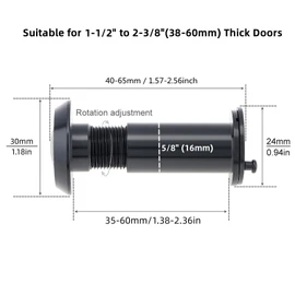 HOJLKLD Door Viewer Peephole, 200 Degree Peephole with 5/8" (16 mm) Drill Bit for 1-1/2" to 2-3/8" Doors, Security Front Door Viewer with Privacy Cover (Black)