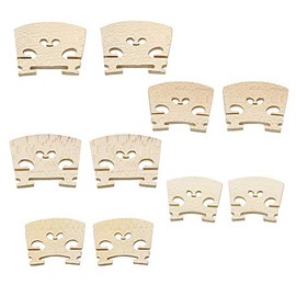 Hordion 10 Pcs 5 Sizes Maple Violin Bridge, 1/8, 1/4, 1/2, 3/4, 4/4 Violin Bridge Tool