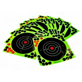 Splatter Type Shooting Targets, Pack Of 20, Size 8 inch x 8 inch, Entry Hole Turns Yellow When Hit, For 177, 22 Air Rifles & Pistols, Air Soft And BB guns.