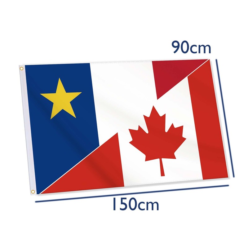 Acadia Canada Friendship Flag,3x5 FT Acadian Canadian Flag,36x60 Inch Large