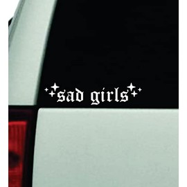 Sad Girls Wall Car Decal Bumper Sticker Vinyl Truck Window Mirror JDM Windshield Rearview Quote Men Girls Women Cute Mom Milf Family Trendy Aesthetic Funny Racing Stay Humble Street Auto Groovy Hearts Positive Inspirational Broken Heart Club