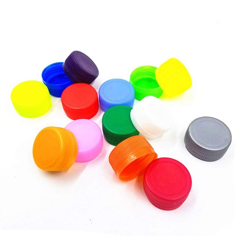 Supvox Pack of 100 Plastic Bottle Caps Colourful Bottle Caps