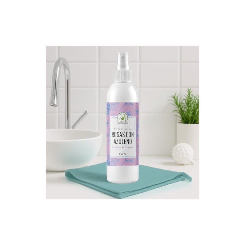 Tónico Facial Hidratante De Rosas Con Azuleno 500 Ml Productos