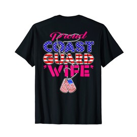 Proud US Coast Guard Wife US Flag Dog Tags Military Spouse T-Shirt for Men Women