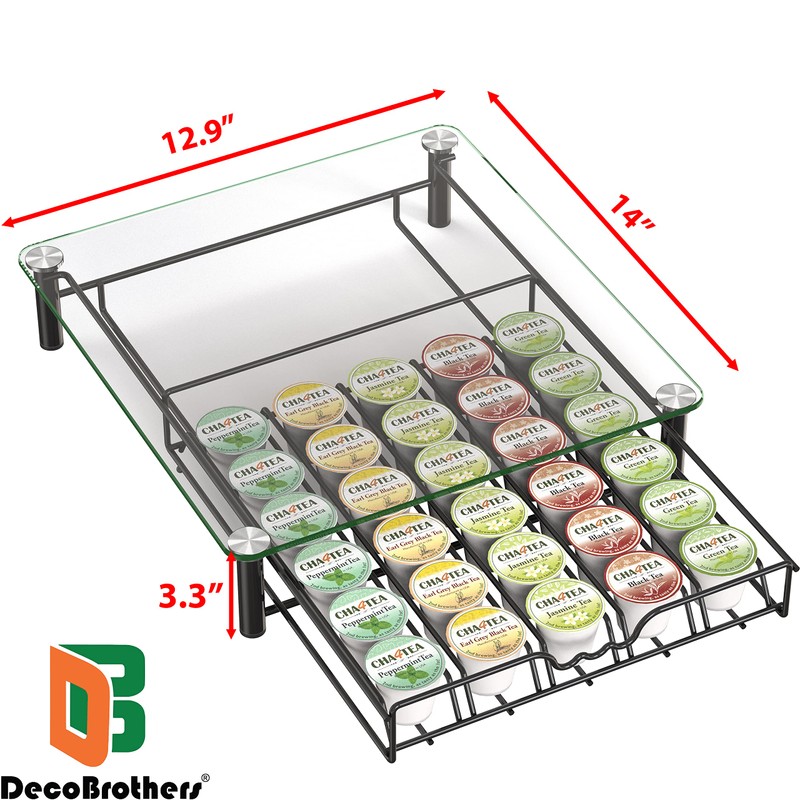 Deco Brothers Crystal Tempered Glass K-Cup Holder Drawer for 30