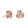 TJC White Diamond Knot Earrings for Women with Push Back