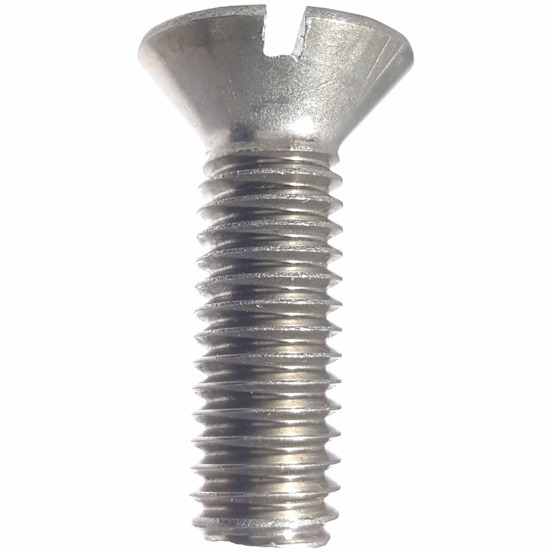 1/4-20 x 3-1/2" Flat Head Machine Screws, Slotted Drive, Stainless