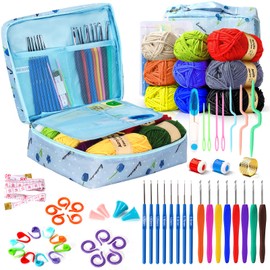 Tejido Crochet Kit, Kit de Ganchillo para Principiantes,Viene con Ganchillo, Hilo,Accesorios para Tejer y Bolsa de Almacenamiento,Adecuado para Niños,Adultos y Mayor