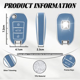 TOOMUME TPU Car Key Cover for Peugeot 208 308 508 2008 3008 Rifter Citroen C3 C4 Cactus Berlingo Picasso Xsara Jumpy - Flip Key Protection Case