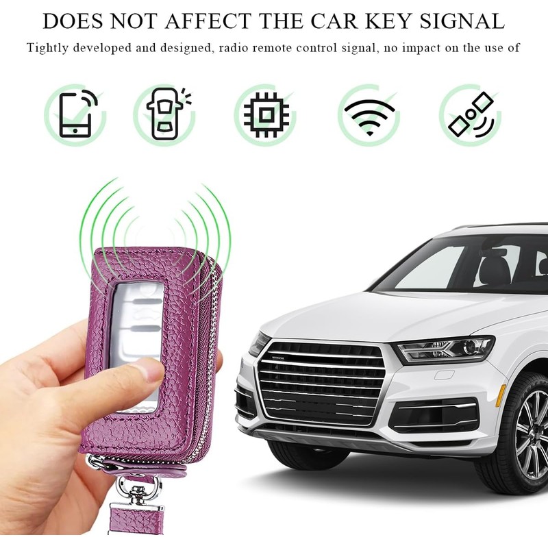 Funda para llave de coche, funda inteligente con gancho de